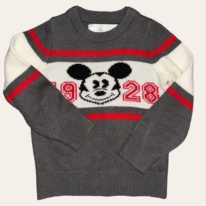 Mickey 1928 Red, Gray, White Sweater